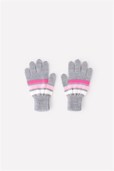 КВ 10006/св.серый меланж,розовый перчатки детские - фото 23712
