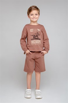 КР 400445/коричневый к344 шорты для мальчика - фото 25110