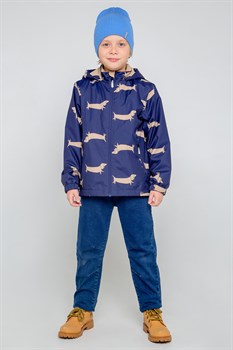 ВК 30095/н/1 ГР куртка для мальчика фиолетово-синий, собаки - фото 25323