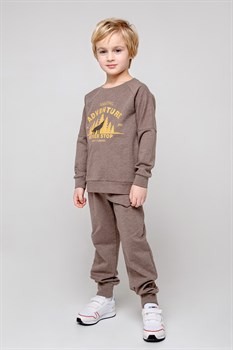 КР 400476/коричневый меланж к358 брюки для мальчика - фото 28302