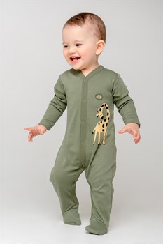 К 6025/зеленый(веселые жирафы) комбинезон для мальчика ясельного возраста - фото 28655