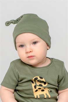 К 8036/зеленый(веселые жирафы) шапка детская - фото 28760