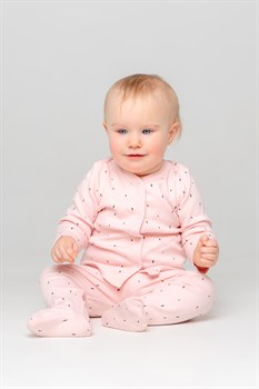 К 300450/штрихи на бежево-розовом кофточка для девочки ясельного возраста - фото 28935