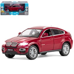ТМ "Автопанорама" Машинка металлическая 1:26 BMW X6, бордовый, откр. двери, капот и багажник - фото 36618
