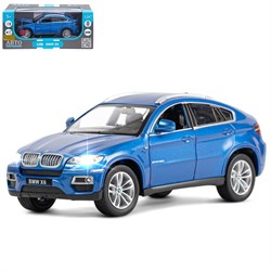 ТМ "Автопанорама" Машинка металлическая 1:26 BMW X6, синий, откр. двери, капот и багажник, свет,звук - фото 36625