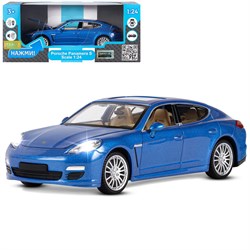 ТМ "Автопанорама" Машинка металлическая 1:24 Porsche Panamera S, синий, откр. двери, капот и багажни - фото 36682
