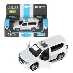 ТМ "Автопанорама" Машинка металлическая 1:42 Land Cruiser Prado, белый, в/к 17,5*12,5*6,5 см - фото 42840