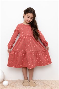 КР 5770/пыльный кедр,маленькие желуди к401 платье для девочки - фото 49631