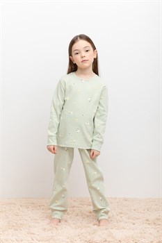 К 1552/морская пена,гусята пижама детская (фуфайка дл.рукав, брюки)   - фото 58871