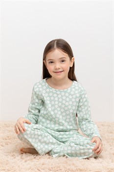 К 1622-1/дымчатый нефрит,сакура пижама детская (фуфайка дл.рукав, брюки)   - фото 58967