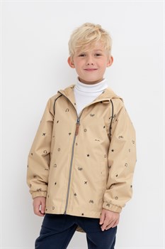 ВК 30085/н/4 ГР куртка для мальчика  арахис, маленькие значки - фото 60589