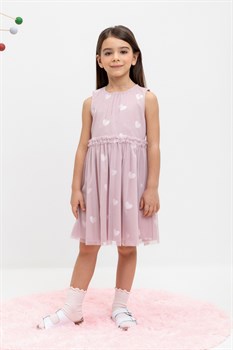 КР 5734/розово-сиреневый,сердечки к449 платье для девочки  - фото 60822