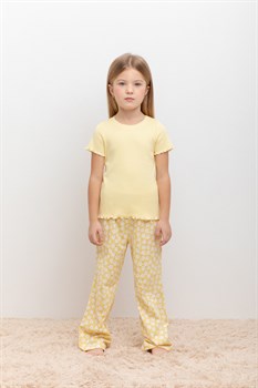 К 1633/желтое печенье,сакура пижама детская (фуфайка, брюки)   - фото 62038
