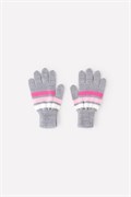 КВ 10006/св.серый меланж,розовый перчатки детские