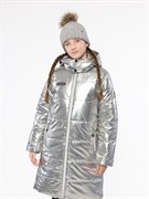 Пальто для девочки СЕЛФИ (серебряный)