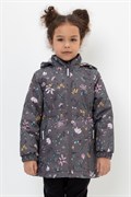 ВК 32143/н/2 УЗГ куртка для девочки темно-серый, цветочный сад