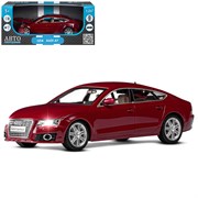 ТМ "Автопанорама" Машинка металлическая 1:24 Audi A7, бордовый, в/к 24,5*12,5*10,5 см