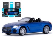 ТМ "Автопанорама" Машинка металлическая 1:30 BMW Z4 M40i, синий, свет, звук,откр. двери, инерция, в/