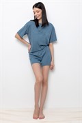Е 20105/голубой мираж пижама женская (фуфайка, шорты)