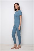 Е 20104/голубой мираж пижама женская (фуфайка, брюки) 