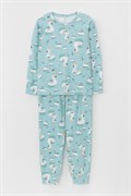 К 1552/сказочные лебеди на морозном шалфее пижама детская (фуфайка дл.рукав, брюки)