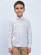 1581 Рубашка для мальчика длинный рукав (белый,бордо)