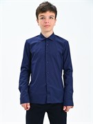 2586 Рубашка для мальчика длинный рукав (синий)