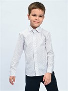 1581 Рубашка для мальчика длинный рукав (белый,бежевый)
