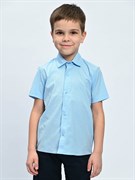 2584 Рубашка для мальчика короткий рукав (голубой)