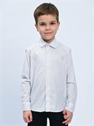 1580 Рубашка для мальчика длинный рукав (белый,бежевый)