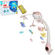 ТМ "Smart Baby" Мобиль" 500 мелодий, проектор, ночник, пульт, розовый в/к 37*28*10 см