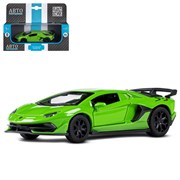 ТМ "Автопанорама" Машинка металл. 1:43 Lamborghini Aventador SVJ, зеленый, инерция, откр. двери, в/к