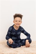 К 1635/морской синий,дорожная техника пижама детская (фуфайка дл.рукав, брюки) 