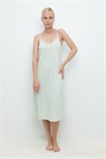 Е 10043/зеленая лилия,белые лепестки сорочка женская 