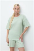 Е 20106/зеленая лилия пижама женская (фуфайка, шорты) 