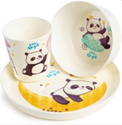 Набор детской посуды Lalababy Play with me (тарелка, миска, стакан) (Panda)