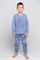 К 1547/пыльно-голубой джинс,геометрия пижама детская (фуфайка дл.рукав+брюки)  - фото 24363