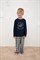 К 1600/индиго,текстильная клетка пижама детская (фуфайка дл.рукав, брюки)   - фото 55097