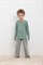 К 1600-1/весенний зеленый,бежевая клетка пижама детская (фуфайка дл.рукав, брюки)  - фото 58986